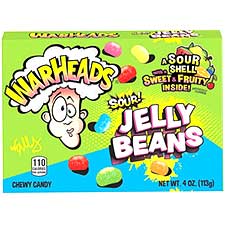 Warheads Sour Jelly Beans 4oz Box 
