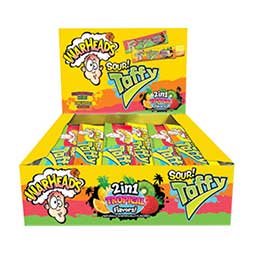 Warheads Taffy Bar 2 in 1 Tropical 24ct Box 