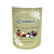 Washburn Belgium Chocolate Filled Holiday Mix 15.5oz Canister 