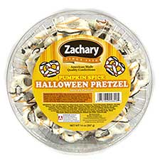 Zachary Halloween Pretzel Pumpkin Spice 14oz Tub 