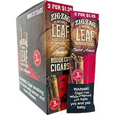 Zig Zag Leaf Rough Cut Cigars Sweet Aromatic 15 Packs of 2 