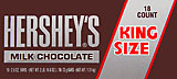 Hersheys Milk Chocolate King Size 18ct Box 