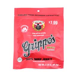 Grippos BBQ Beef Jerky 2.25oz Bag 