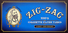 Zig Zag Cigarette Tubes Light 100 200ct Box 