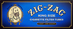 Zig Zag Cigarette Tubes Light King Size 200ct Box 