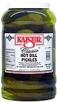 Kaiser Hot Dill Pickles Gallon Jar 14 to 16 Count 
