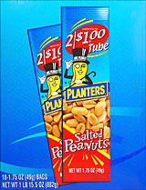 Planters Salted Peanuts 18 1.75oz Tubes 