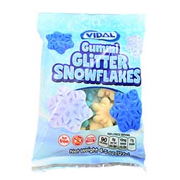 Vidal Gummi Glitter Snowflakes 4.5oz Bag 