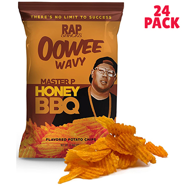 RAP SNACKS Oowee Wavy Master P Honey BBQ 2.5oz Bags 24ct Box 