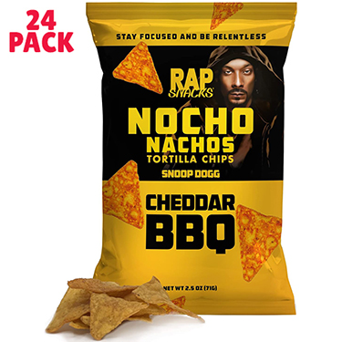 RAP SNACKS Snoop Dogg Cheddar BBQ Nachos 2.5oz Bags 24ct Box 