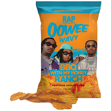 RAP SNACKS Oowee Wavy Migos BBQ With My Honey Ranch 2.5oz Bag 