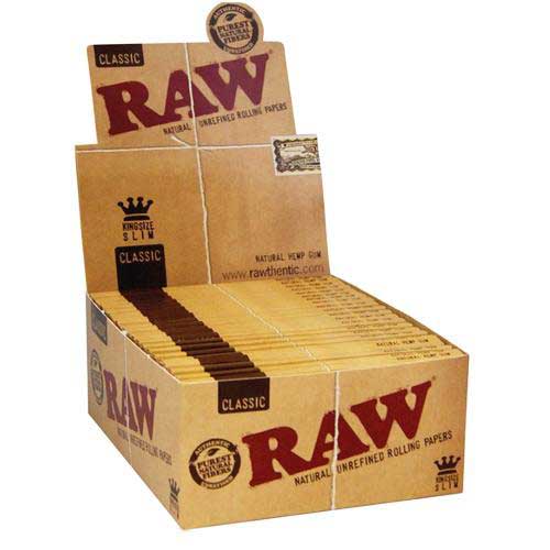 RAW King Slim Rolling Papers 50ct Box 