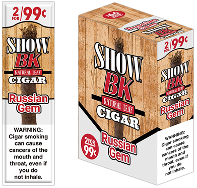 Show BK Russian Gem Natural Leaf Cigars 15 2pks 