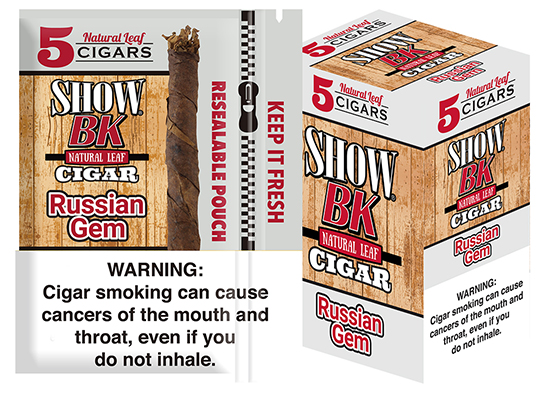 Show BK Russian Gem Natural Leaf Cigars 8 5pks 