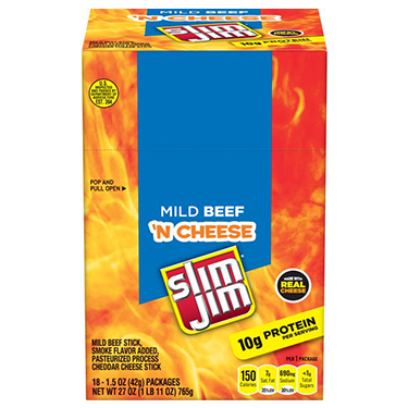 Slim Jim Beef n Cheese 18ct Box 