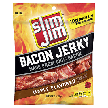 Slim Jim Maple Flavored Bacon Jerky 2.75oz Bag 