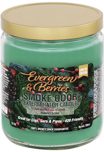 Smoke Odor Exterminator Candle Evergreen and Berries 