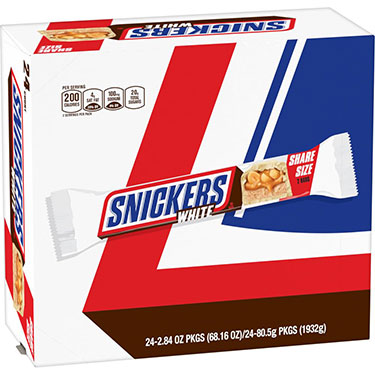 Snickers White Chocolate Share Size 24ct Box 