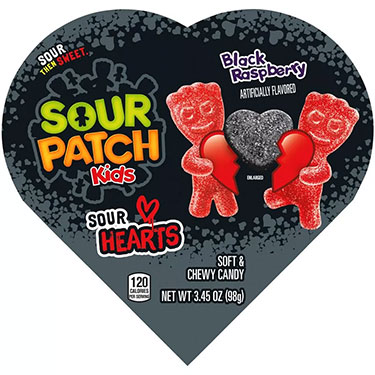 Sour Patch Kids Sour Hearts Black Raspberry 3.45oz Heart Box 