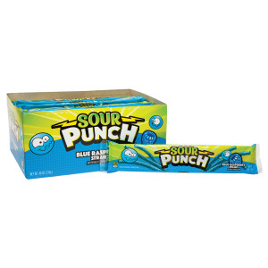 Sour Punch Straws Blue Rasberry 24ct Box 