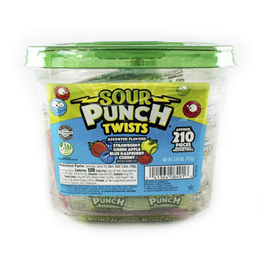 Sour Punch Twists Assorted 210ct Tub 