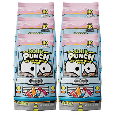 Sour Punch Twists Ice Cream Truck 110 piece 6ct Box 