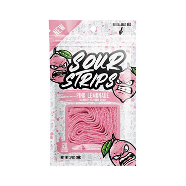 Sour Strips Pink Lemonade 3.4oz Bag 