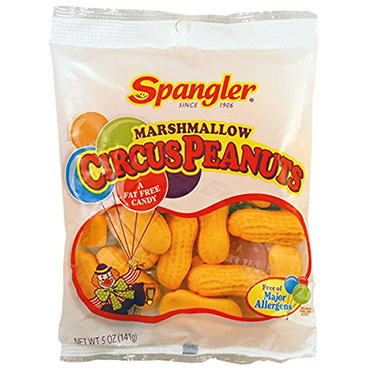 Spangler Circus Peanuts 5oz Peg Bag 