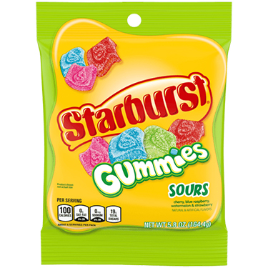 Starburst Gummies Sours 5.8oz Bag 