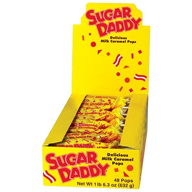 Sugar Daddy Milk Caramel Pops 48ct Box 