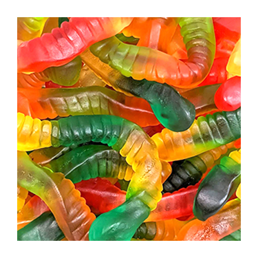 Sunrise Large Gummi Worms 12 Flavors 1lb 