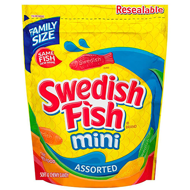 Mini Assorted Swedish Fish - 1.8 Pound Bag (2 PACKS) FREE SHIPPING - Fat Free Gummy Candy