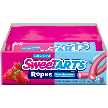 Sweetarts Ropes Strawberry 3.5 oz Share Size 12ct Box 