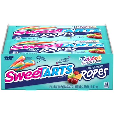 Sweetarts Ropes Twisted Rainbow King 12ct Box 