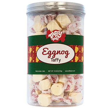 Taffy Town Egg Nog Salt Water Taffy 18oz Gift Canister 