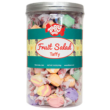 Taffy Town Fruit Salad Salt Water Taffy 18oz Gift Canister 