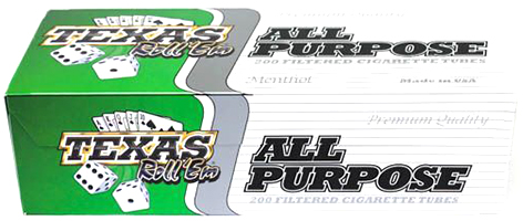 Texas Roll Em Menthol King Cigarette Tubes 200ct 