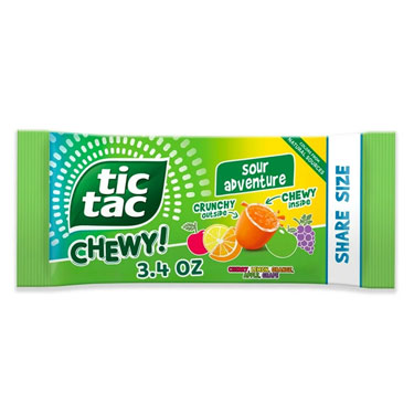 Tic Tac Chewy Sour Adeventure 3.4oz Bag 