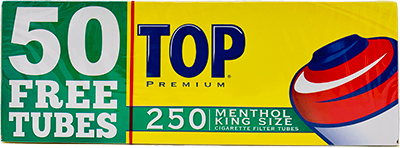 Top Cigarette Tubes Menthol King 250ct 