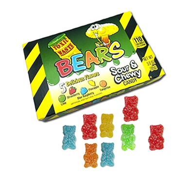 Toxic Waste Sour and Chewy Bears 3oz Box 