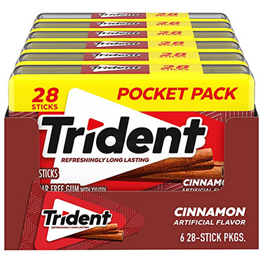 Trident Sugar Free Gum Cinnamon 6ct Box 