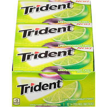 Trident Sugar Free Gum Lime Passion Fruit Twist 12ct Box 