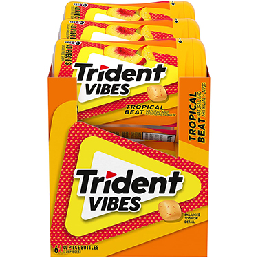 Trident Sugar Free Gum Vibes Tropical Beat 6ct Box 