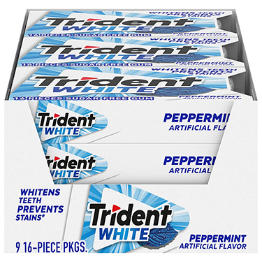 Trident Sugar Free Gum White Peppermint 9ct Box 