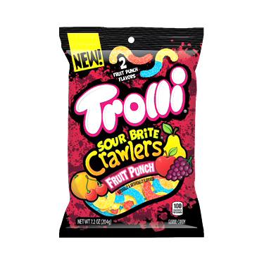 Trolli Sour Brite Crawlers Fruit Punch 3.4oz Bag 