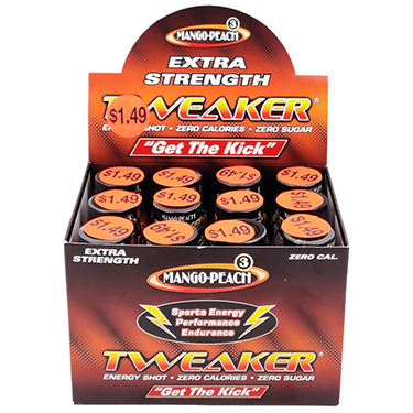 Tweaker Extra Strength Mango Peach Energy Shots 12ct Box 