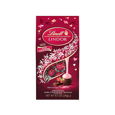 Valentines Lindor Dark Strawberry 8.5oz Bag 