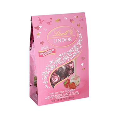 Valentines Lindor Strawberries and Cream 15.2oz Bag 