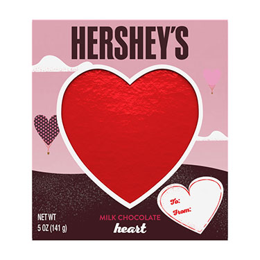 Hersheys Valentines Solid Milk Chocolate 5oz Heart Box 