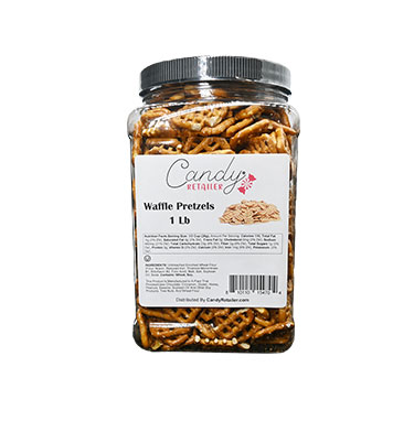 Candy Retailer Waffle Pretzels 1 Lb Jar 